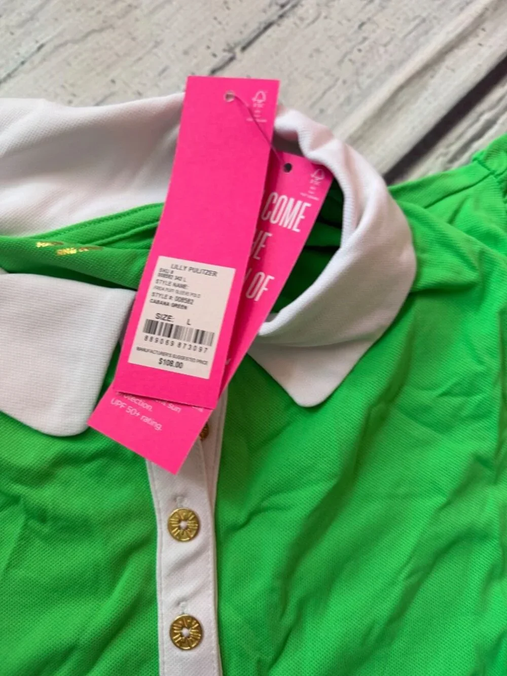 NWT Lilly Pulitzer Frida Puff Sleeve polo